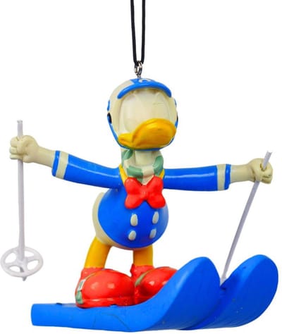 Kurt S. Adler kunststof kerstbal - disney donald duck ski 9cm multi 1 stuks