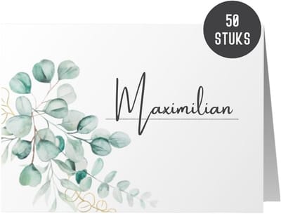 Plaatskaartjes boho design - 50 stuks - eucalyptus - tafelkaartjes voor bruiloft en feestelijke gelegenheden