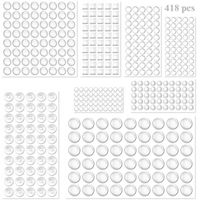 Transparante Rubberen Buffers - 414 Stuks, Zelfklevende Aanslagbuffers voor Deuren, Kasten en Toetsenborden