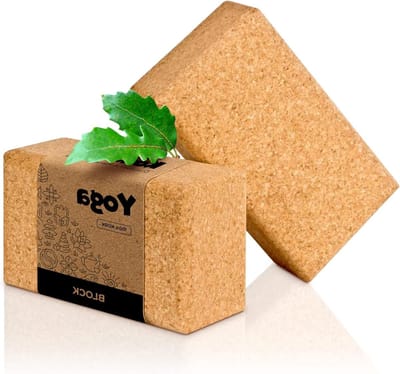 Yogablok van kurk - 100% natuurkurk - Hatha yoga blok - ecologisch - set van 1/2 - made in EU - 75 mm