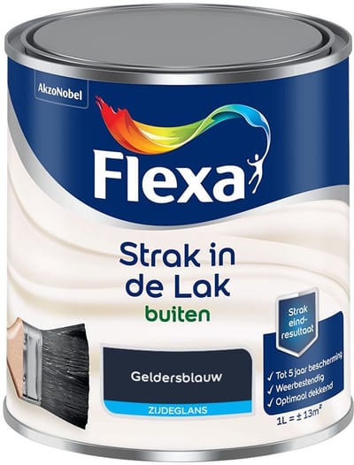 Flexa - Strak In De Lak Buitenlak Zijdeglans - Geldersblauw - Mengverf - 1 L