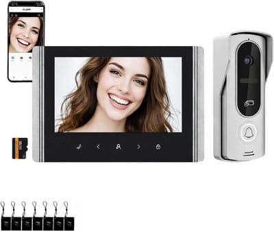 Video Intercom Systeem - Deurbel Camera - Toegangscontrole Woning - 7 Inch Monitor - IP65 Buitenunit - Zwart