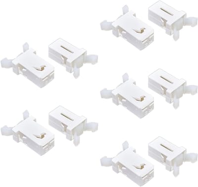 10 x Vervangend Touch Top Lid voor Afvalbak met Vergrendeling - Geschikt voor 3 tot 50 Liter - Inclusief Zonnebrilhouder (Wit)