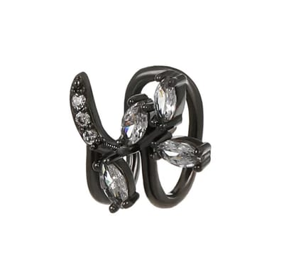 Blaadjes ear cuff | zwart