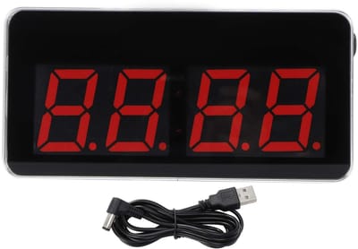 Store_8 - Digitale Cijferklok - LED Klok - USB Aangedreven - Rood & Zwart - Moderne Klok - Geschikt voor Thuis, Kantoor, School