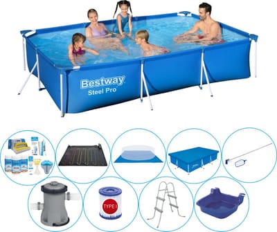 Steel Pro Rechthoekig 300x201x66 cm - Slimme Zwembad Deal