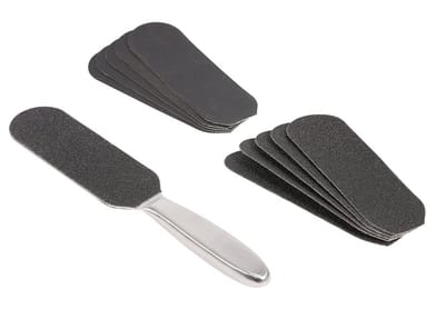 MTTproducts- Voetvijl Dubbelzijdig - Eeltverwijderaar - Pedicure Tool - 10 Stuks Schuurpapier - Professionele Verzorging - Gezonde Voeten