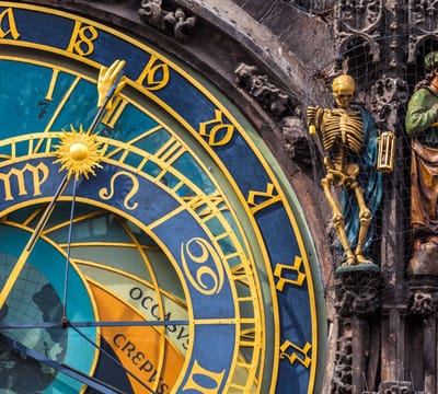 Detail van de Astronomische Klok van Praag - Fotobehang (in banen) - 250 x 260 cm