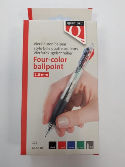 Balpen Quantore 4-kleurenbalpen - 12 stuks
