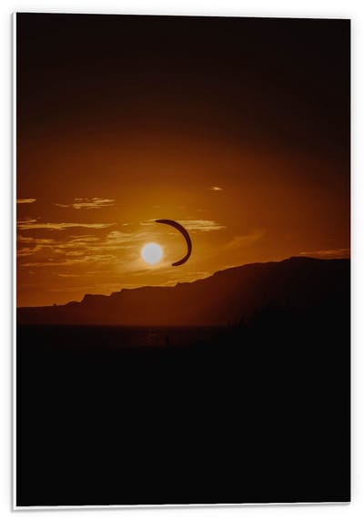 Forex - Parachute bij Zon - 40x60cm Foto op Forex