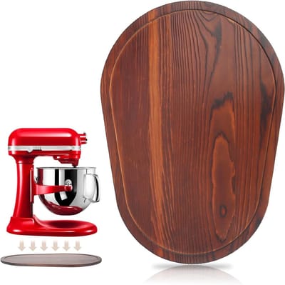Mixer Schuifmat - Keukenapparaat Accessoire - Apparaat Verplaatsen - Gemaakt Van Puren Hout - 41 x 29 cm - Bruin