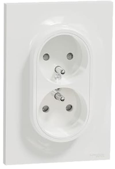 Dubbele 2P+T Stopcontact met Aarding 230V - Wit