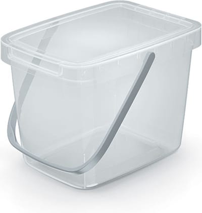 Keden GFT aanrecht afvalbak - transparant - 6L - afsluitbaar - 20 x 26 x 20 cm - klepje/hengsel - kleine prullenbakken - afval scheiden
