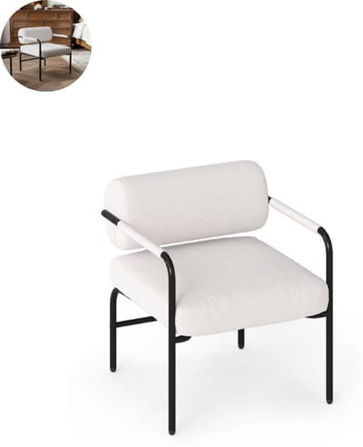 Fauteuil - Relaxzetel - Relaxstoel - Relaxfauteuil - Stoel - Met armleuning - Voor één Persoon - Wit