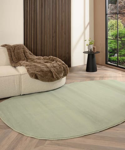 Organisch vloerkleed - Ease Pebble zachtgroen 160x230
