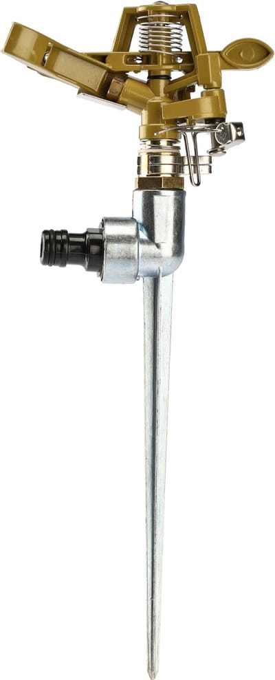 KADAX Impuls-sproeier van ABS-kunststof ABS, irrigatie, sproeier, impulssproeier met 360 graden regeling, sproeier voor tuin, gazonsproeier, goud