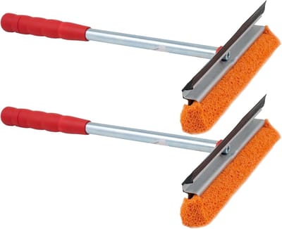 Novaliv 2X Raamwisser auto 21 cm met metaal-kunststof steel 31 cm met wisserlip en rubberen spons autowisser auto ruitenreiniger