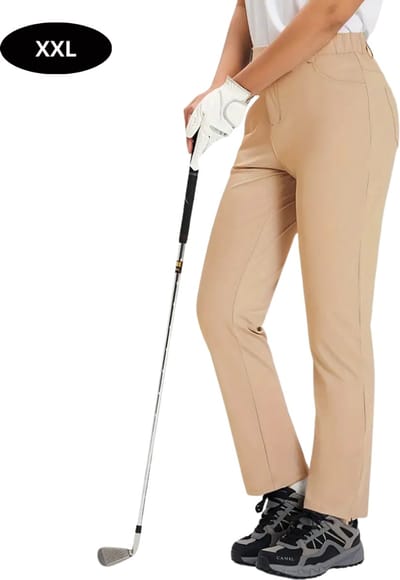 Livano Golfbroek Dames - Golfkleding - Golfen - Golf Accessoires - Nette Pantalon - Beige XXL - Maat 44