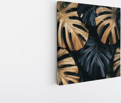 Saammp Canvas Schilderij - Goude Bladeren - Landschap - Natuur - 20x20 - Foto op canvas - Wanddecoratie - Muurdecoratie Woonkamer - Slaapkamer decoratie - Canvas Print