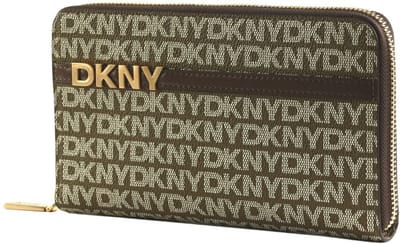 DKNY portemonnee Avril Zip Around Wallet Chino / Chocolate kaki