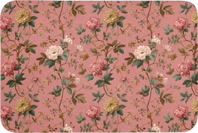 Badmat 90x60 cm - Antislip - Klassiek - Botanisch - Roze - Badmatten voor badkamer - Badkamermat - Douchemat - Badkamer mat