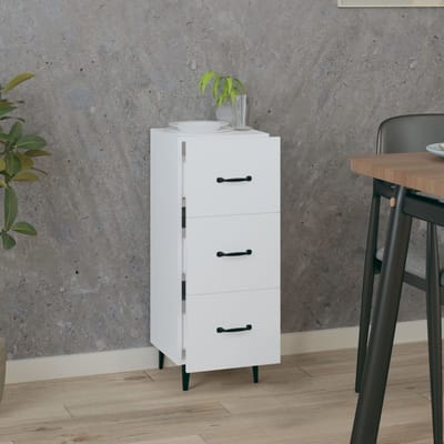 vidaXL - Dressoir - 34,5x34x90 - cm - bewerkt - hout - wit