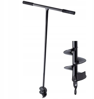 KADAX Handboor, grondboor van metaal, grondboor, paalboor, plantenboor, paalboor voor tuin, planten, handboor, spiraalboor, grondboor, 100 mm