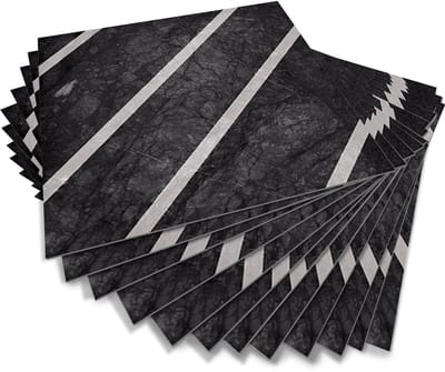 Dailygoody - Peel Stick Vloertegels - Zelfklevend Vinyl - Zwart en