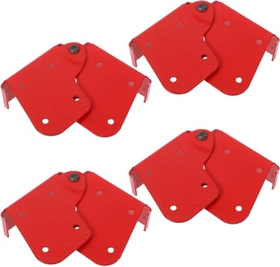 Ladderscharnieren 4 Stuks - Vouwscharnieren Zoldertrap - Stabiele Ondersteuning - Aluminiumlegering Constructie - 16.7x7.7x3.2cm - Rood