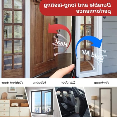 D-Type Deurrubbers voor Geluidsisolatie, Armoured Strip Seal voor Kieren Tussen Deuren en Frames, 3 m