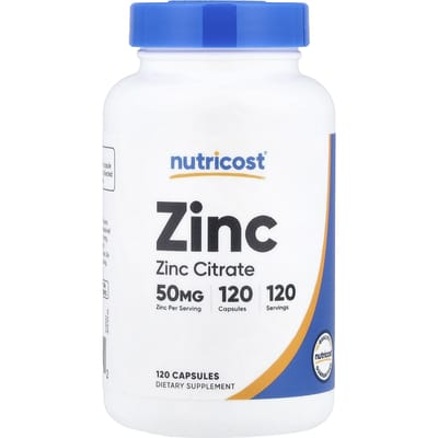Nutricost, Zink, 50 mg, 120 Capsules
