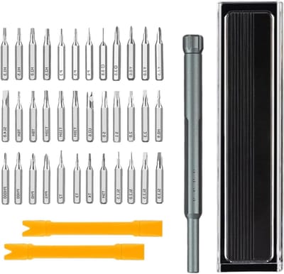 Precisie Schroevendraaier Set - Huishoudelijke Tool Kit - Elektronica Reparatie - 41-in-1 Magnetische Tips - Compacte Koffer - Geel