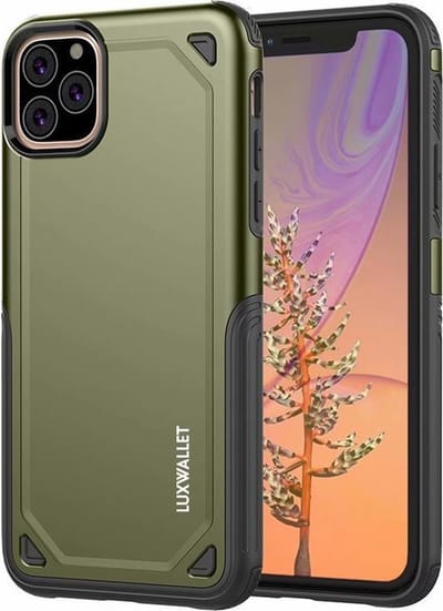 LUXWALLET® iPhone 11 PRO Case - Desert Armor Drop Proof Hoes - Army Green