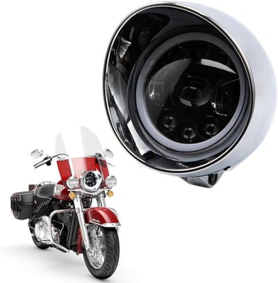 Retro 7 Inch Motorfiets Koplamp voor Cruiser en Cafe Racer - Universele Verlichting voor CA250, Steed 400/600, Magna en VTX 1800
