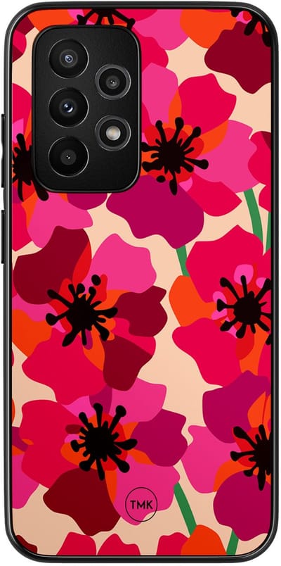 Hoesje geschikt voor Samsung Galaxy A52 5G - Pink floral bliss - Roze - TPU case - Bloemen - Hardcase zwart telefoonhoesje
