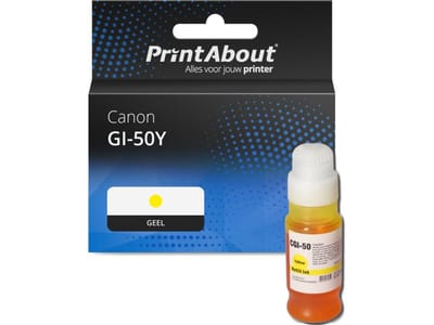 PrintAbout huismerk Inktcartridge GI-50Y Geel Hoge capaciteit Geschikt voor Canon