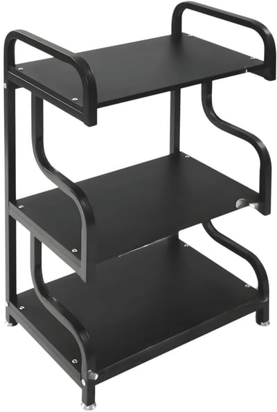 Printertafel – Voor thuiskantoor – 3-laags met opbergfunctie, ondersteunt tot 20 kg per plank – Zwart