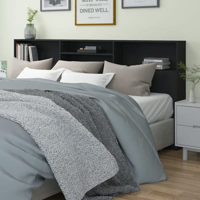 vidaXL - Hoofdbordkast - 220x19x101,5 - cm - zwart