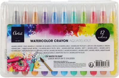 Waterverf krijt set - aquarelkrijt 12 kleuren voor kinderen.