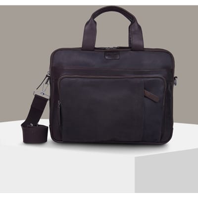 strellson Handtas Schoudertas met laptopvak Brick Lane Charles Briefbag Dark Brown Bruine