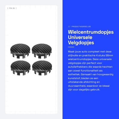 Dailygoods- Velgdopjes 4 Stuks - Zwart - Kunststof - Universele Wielcentrumdopjes - Buitendiameter 56 mm - Hoogte 17 mm - Wieldoppen