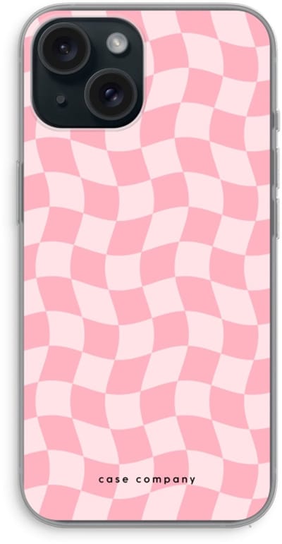 Case Company® - Hoesje geschikt voor iPhone 15 hoesje - Grid Roos - Soft Cover Telefoonhoesje - Bescherming aan alle Kanten en Schermrand