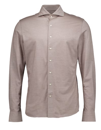 Profuomo Shirt X-cutaway Sf Lange Mouw Overhemden Bruin Ppxh30020