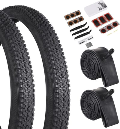 2x 26 inch Mountainbike Banden Set Inclusief Binnenbanden en Herstelmateriaal - Fietsbanden voor MTB