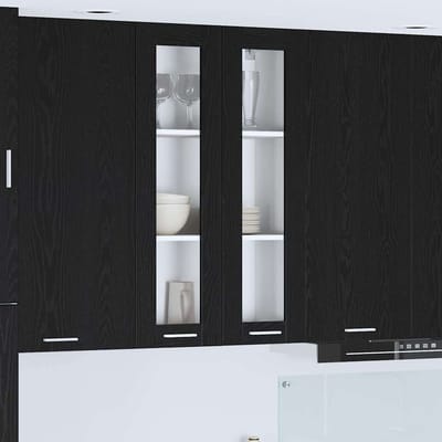 vidaXL - Hangkast - Zwart - Eiken - 60 - x - 31 - x - 100 - cm - Bewerkt - hout