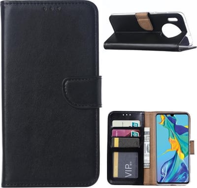 Bookcase Geschikt voor: Huawei Mate 30 - Zwart - portemonee hoesje