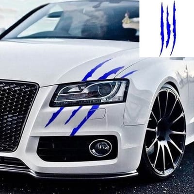 VCTparts® Monster Klauw Kras Strepen Sticker - Blauw