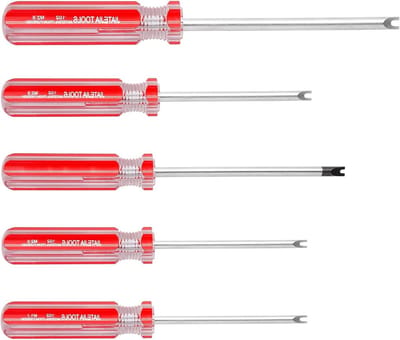 Schroevendraaier set - Precisie drivers - Kleine reparaties - Magnetische U-type kop - 5 maten - Rood zilver