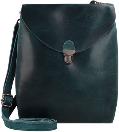HAROLD'S Leren Schoudertas Fold Handbag Clutch Up Petrol
