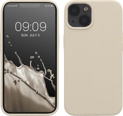 kwmobile telefoonhoesje geschikt voor Apple iPhone 13 - Hoesje met siliconen coating - Smartphone case in mat crème